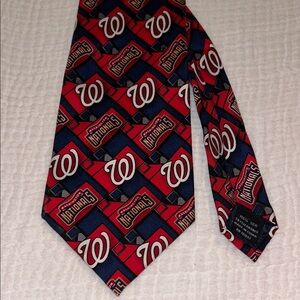 Washington Nationals Major League Baseball MLB Team Navy & Red Silk Tie
